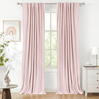 100% Blackout Shield Soft Pink Linen Blackout Curtains by 100BlackoutShield