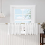 Nanspring Linen Textured White Curtains Window Toppers Valances Semi Sheer by Nanspring