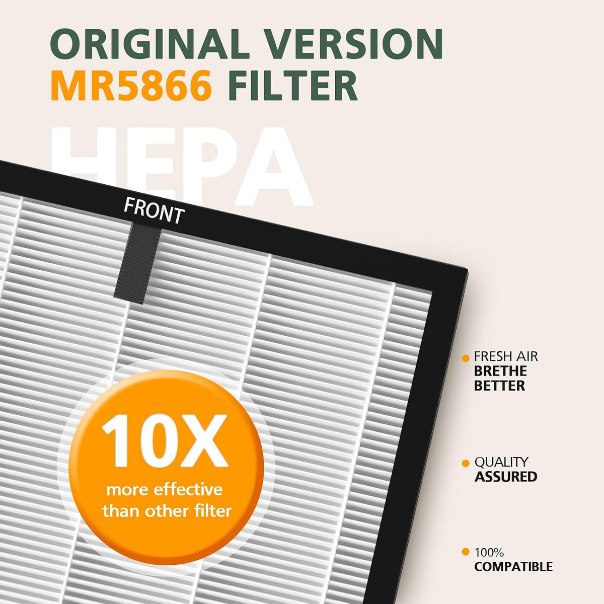 4 Pack MR5866 Filter Compatible with MORENTO MR5866 Air Purifiers