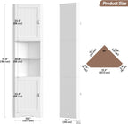Tall Corner Storage Cabinet, 6-Tier Bathroom Storage Cabinet