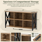 6 Cube Bookcase, Cube Storage Organizer Bookshelf with Outlets