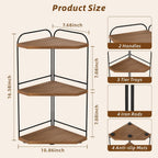 Corner Bathroom Counter Organizer, 3-Tier Wood Countertop Organizer