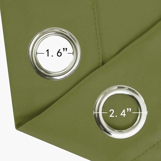 LEMOMO Blackout Curtains 66 x 72 Inch Long Olive Green Curtains Set of 2 Panels - Image 5