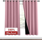 NICETOWN Crystal Pink Full Shade Curtain Panels, Pair of Energy Smart & Noise - Image 2