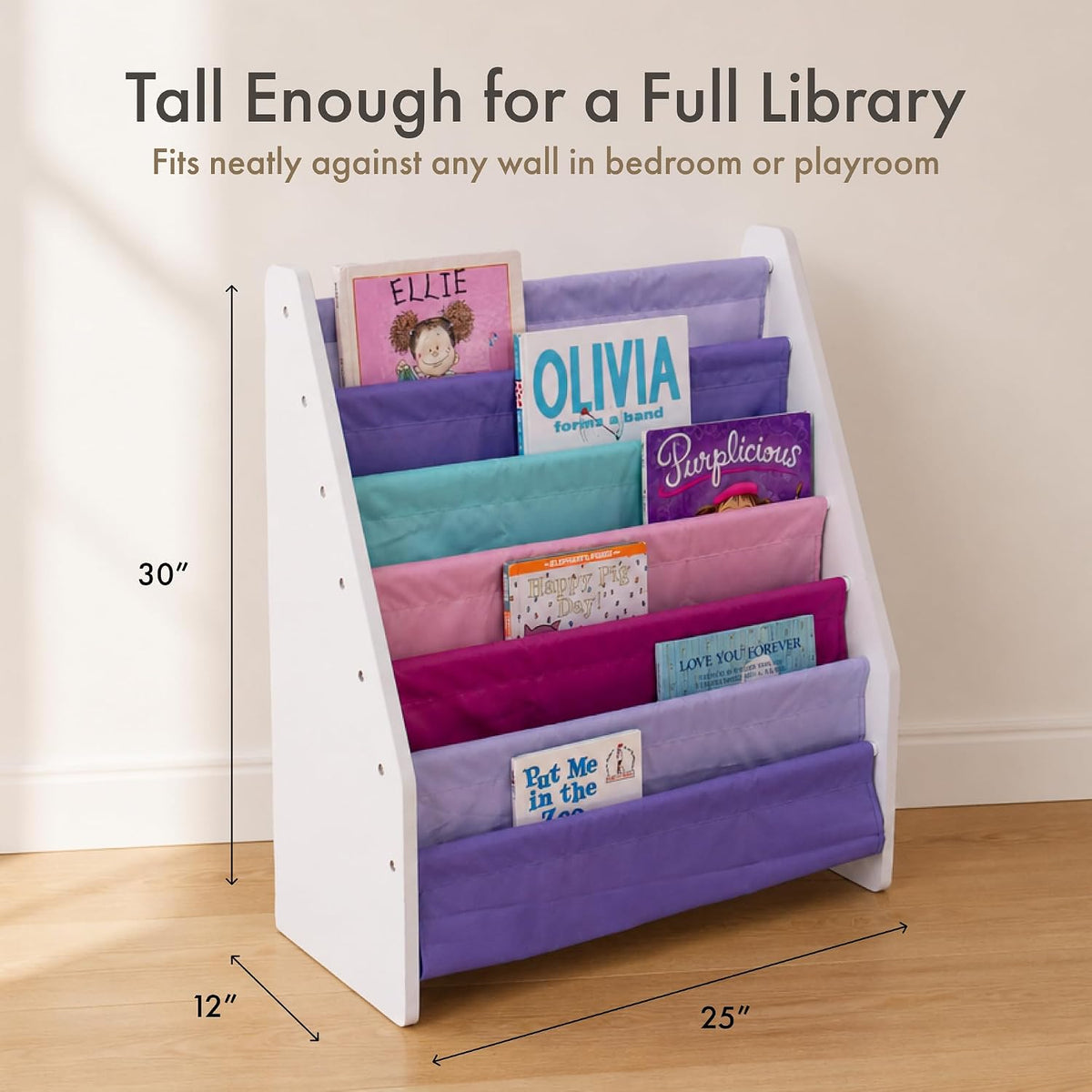 Humble Crew Kids Bookshelf, Montessori Front Facing Toddler Bookcase 4 Tier