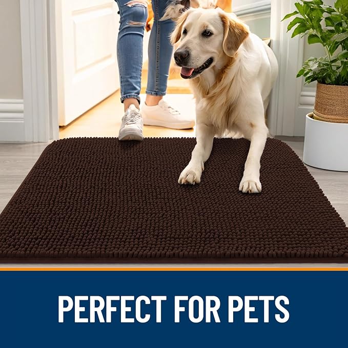 OLANLY Dog Door Mat for Muddy Paws 36x24, Absorbs Moisture and Dirt, Absorbent - Image 6