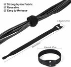 OneLeaf 110PCS Reusable Cable Ties, Adjustable 8-inch Cord Organizer Ties, Multi-purpose Hook Loop Cable Management Wire Ties for Organizing Home, Office, Data Centers, Black (Pack of 2)