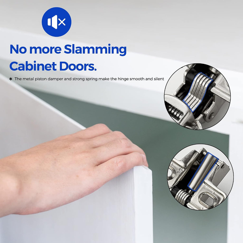 Ravinte Short Arm Kitchen Cabinet Hinges,1/2 Inch Overlay,10 Pack 5 Pairs