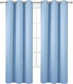 LEMOMO Sky Blue Thermal Blackout Curtains/38 x 84 Inch/Set of 2 Panels Room - Image 2