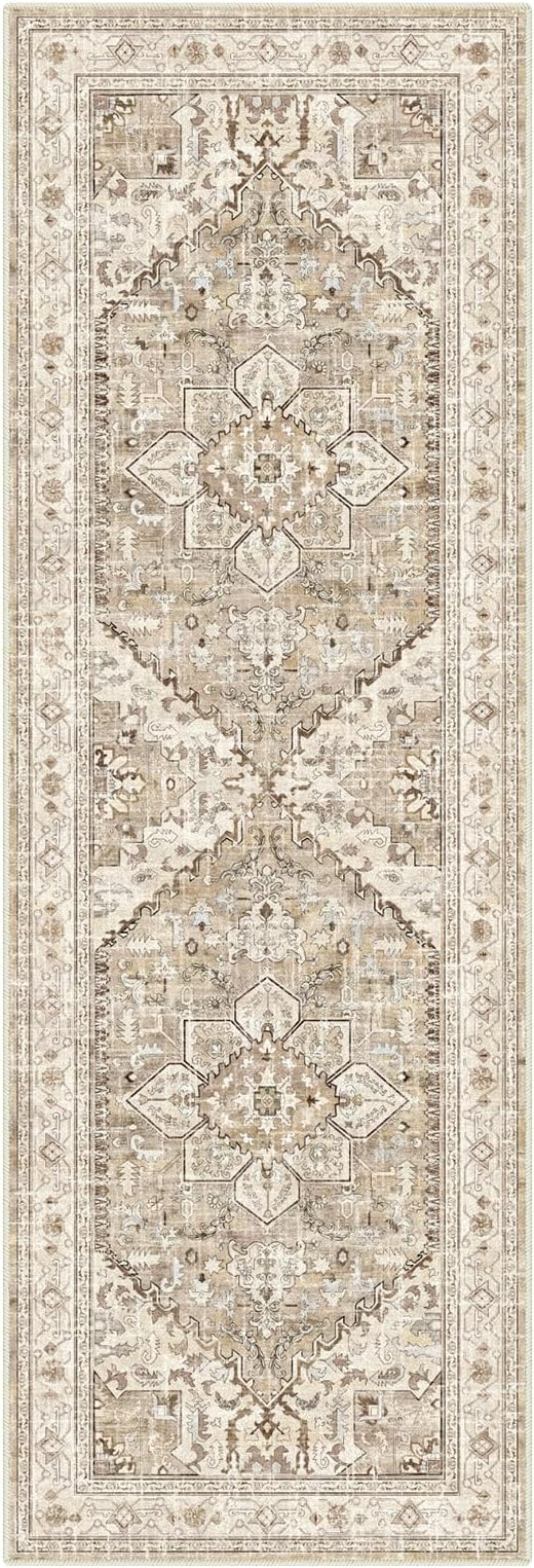 Yamaziot Washable Runner Rug, 2x6 Non-Slip Boho Vintage Hallway Rug Runner - Image 2