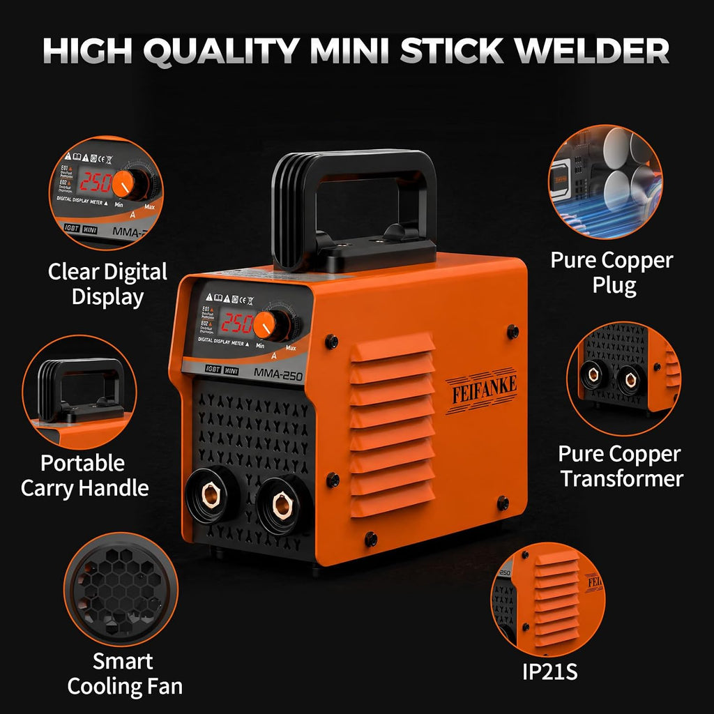 250A Stick Welder Machine, 20Pcs Welding Rod Mini Welding Machine