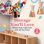 Large Stuffed Animal Storage Hammock 2 Pack | Holds 12 lbs | Corner Stuffed Animal Organizer | Plushie Net for Stuffed Animals | Stuffy Storage, Cute Bedroom, Room Decor | Gray