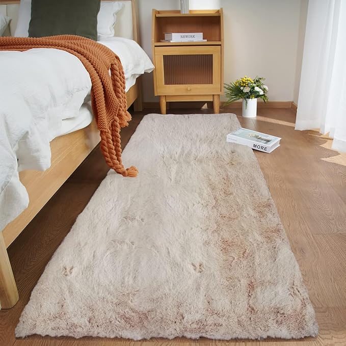 Ghouse Ultra Soft Faux Rabbit Fur Rug, Machine Washable Area Rugs by Ghouse