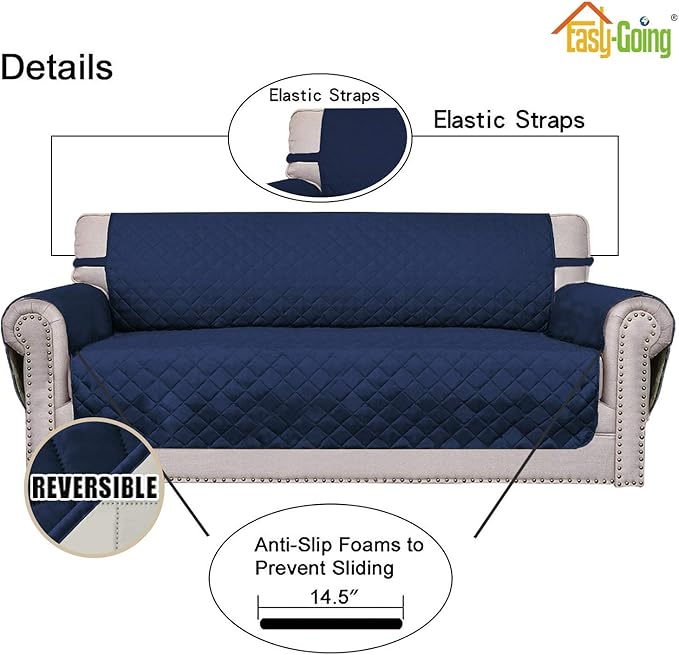 Easy-Going 4 Seater Sofa Slipcover Reversible Sofa Cover Water Resistant Couch - Image 3