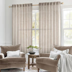 MIULEE Natural Linen Curtains 45 Inch Length 2 Panels - Image 2