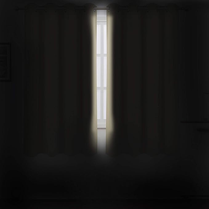 LEMOMO Beige Blackout Curtains 66 x 63 Inch Length/Set of 2 Curtain - Image 3