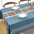 Zobesta Blue Vinyl Tablecloths for Rectangle Tables 55x86 Outdoor PVC