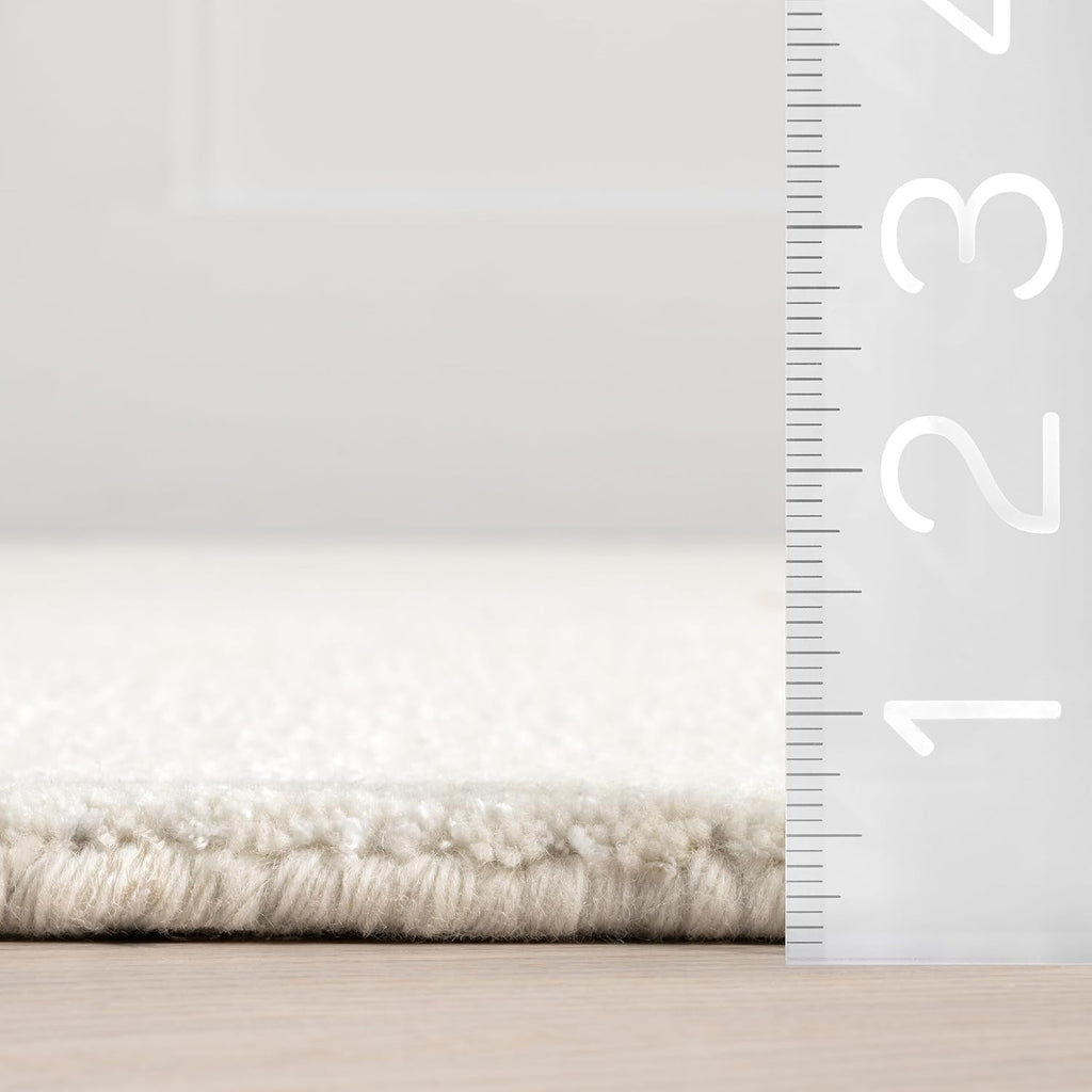 Nuloom Speckled Alabaster Solid Flatweave Wool Area Rug, 3' x 5'