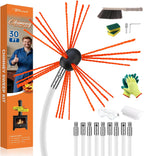 Bluesea 30FT Ergonomic Chimney Sweep Kit, Strong Brush & 9 Flexible Rods