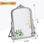 Vintage Makeup Mirror, 12"x 9.8" Silver Vanity Desk Antique Tabletop Mirror