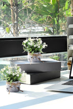 White Small Artificial Plants with 2pcs, Fake Plants for Bathroom Decor
