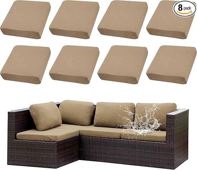 Outdoor Cushion Covers Set, Replacement by SUKAIKEQA