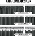 Deconovo Blackout Curtains, Thermal Insulated, W42 x L63 2 Panels, Back Tab - Image 2