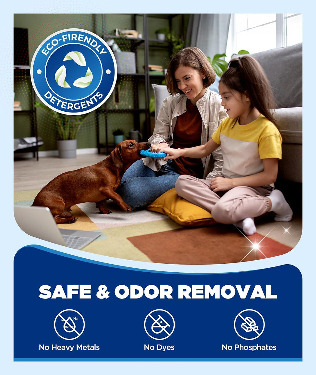 4X Power Floor Cleaning Solution Compatible with Tineco, Deionized Water Multi-Hard Floor Cleaner For 0 Residue, Low-Foam Machine-Safe Cleaner Solution for Vacuum Mop, Pet Safe, Fresh Scent, 2×16.9oz