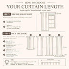 Vangao Taupe Floral Linen Curtains for Living Room 84L 2 Panels for Bedroom