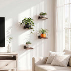 Fixwal Small Floating Shelves for Wall (Dark Carbonized, Set of 4, 5 Inch)