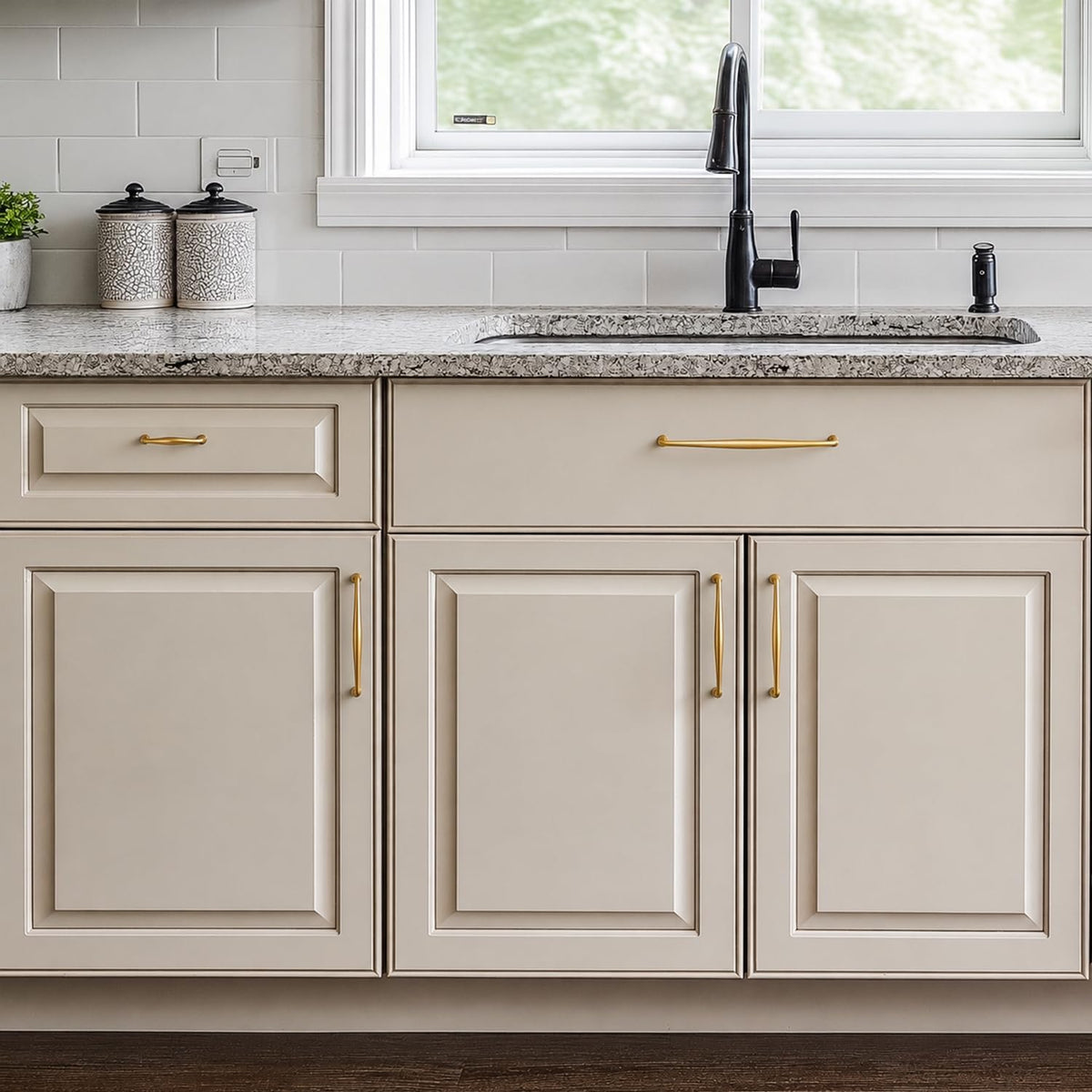 Ravinte Brushed Brass Cabinet Handles Solid Handles,10 Inch,5 Pack