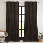 RYB HOME Brown Velvet Curtains 84 inches - Image 2
