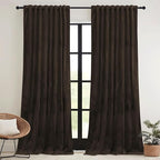 RYB HOME Brown Velvet Curtains 72 inches - Image 2