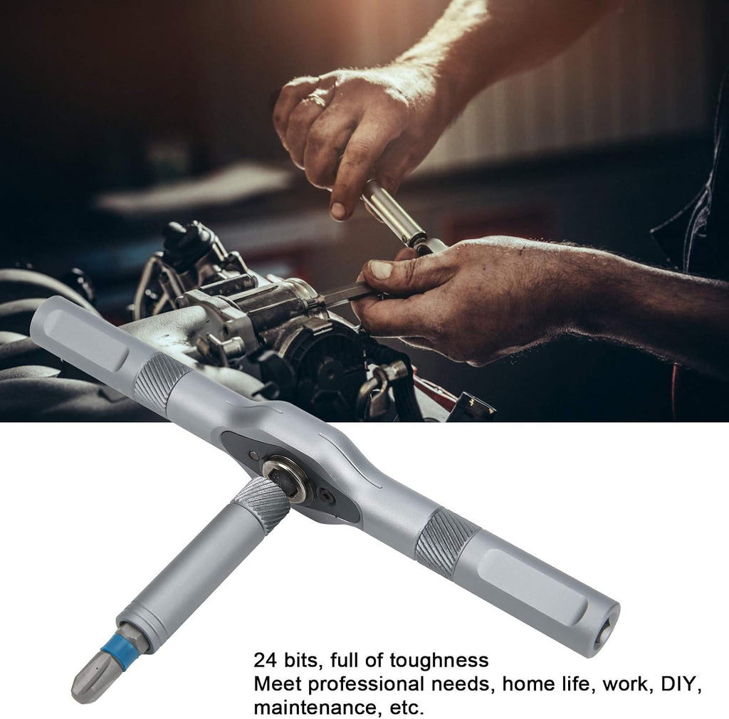 24-in-1 Ratchet Screwdriver Set, Alloy Steel Bits, 58-Tooth