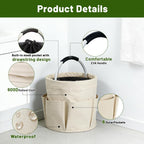 17L Foldable Cleaning Caddy with Handle，Cleaning Products Organiser (Beige)