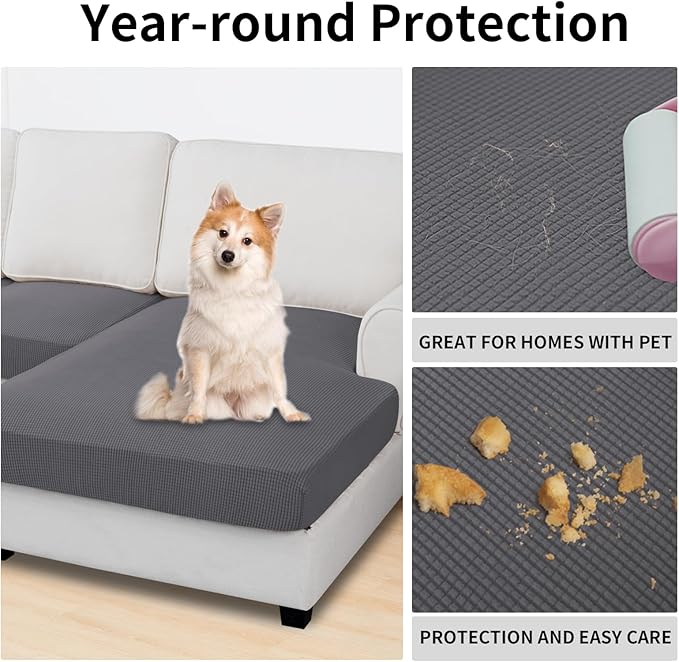 Easy-Going Stretch 3 Pieces Couch Cushion Covers - Image 3