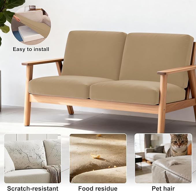 4Pcs Patio Stretch Cushion Covers, Outdoor Sofa Replacement Cover Slipcovers - Image 4