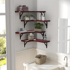 ROMGUAR CRAFT Corner Floating Shelves Wall Mounted Set of 4, Red