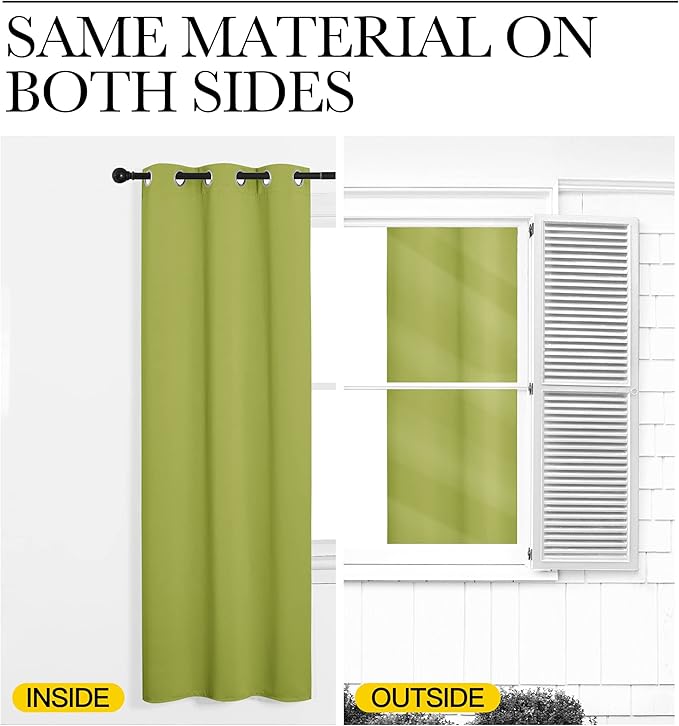 NICETOWN Fresh Green Blackout Curtains 120 inches Length - Image 5