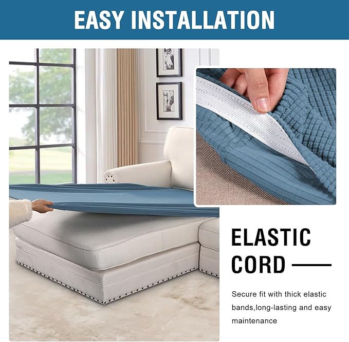 H.VERSAILTEX Super Stretch Individual Chaise Cover Sectional Couch Covers - Image 5