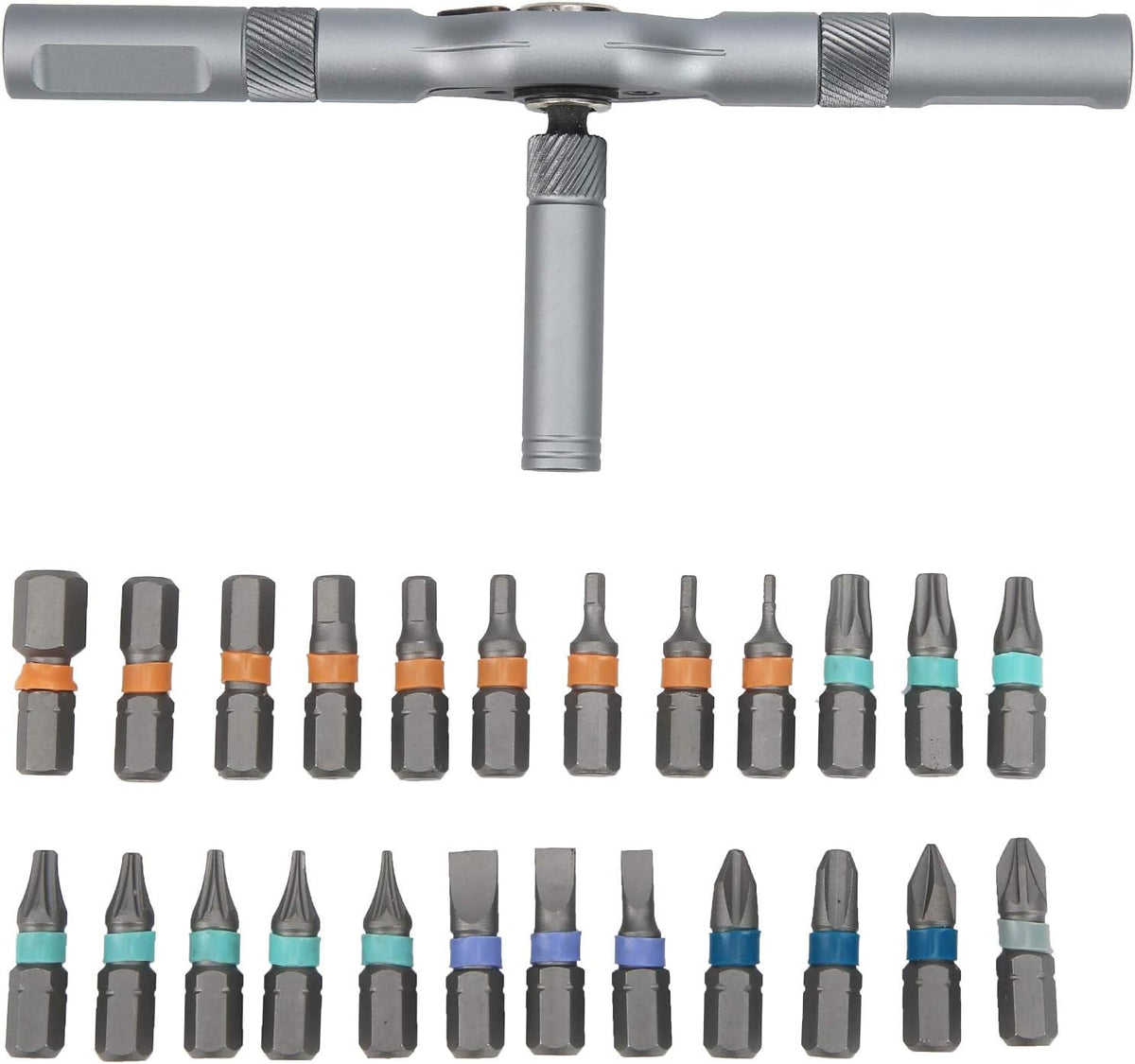 24-in-1 Ratchet Screwdriver Set, Alloy Steel Bits, 58-Tooth