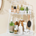 VITVITI 2 Tier Bathroom Counter Organizer Corner Vanity Shelf Storage White