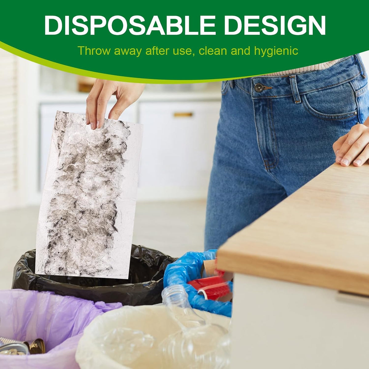 100Pcs Heavy Duty Dry Cloths Compatible with Swiffer Sweeper Mop