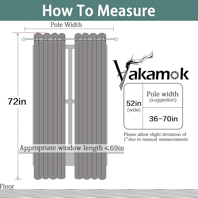 Yakamok Premium Room Darkening Thermal Insulated Curtains - Image 7