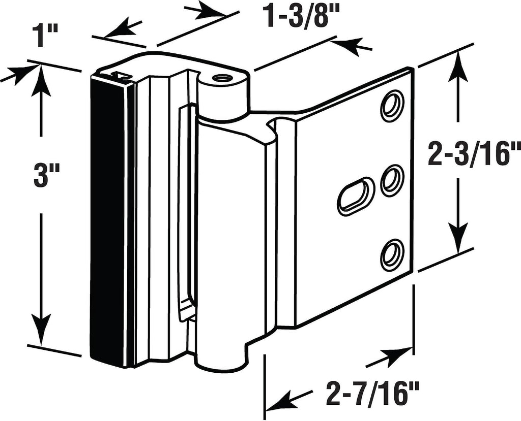 Prime-Line Door Reinforcement Lock, Matte Black