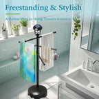 Pool Towel Rack Outdoor with Lights & Wheels