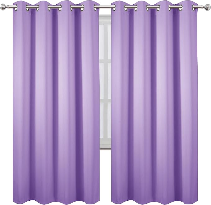LEMOMO Lavender Thermal Blackout Curtains/52 x 72 Inch/Set of 2 Panels Room - Image 2