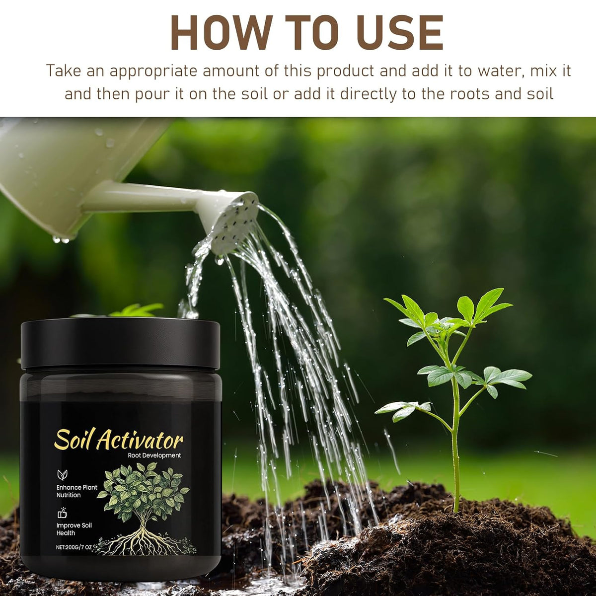 Soil Activator, Soil Revitalizer & Soil Conditioner for Plants, Supports Root Development & Nutrient Absorption for Lawn Garden Indoor Outdoor Plants, 200G