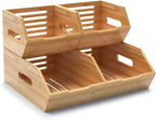 Extra Large Bamboo Pantry Storage Bins-Potato and Onion Food Storage Bin