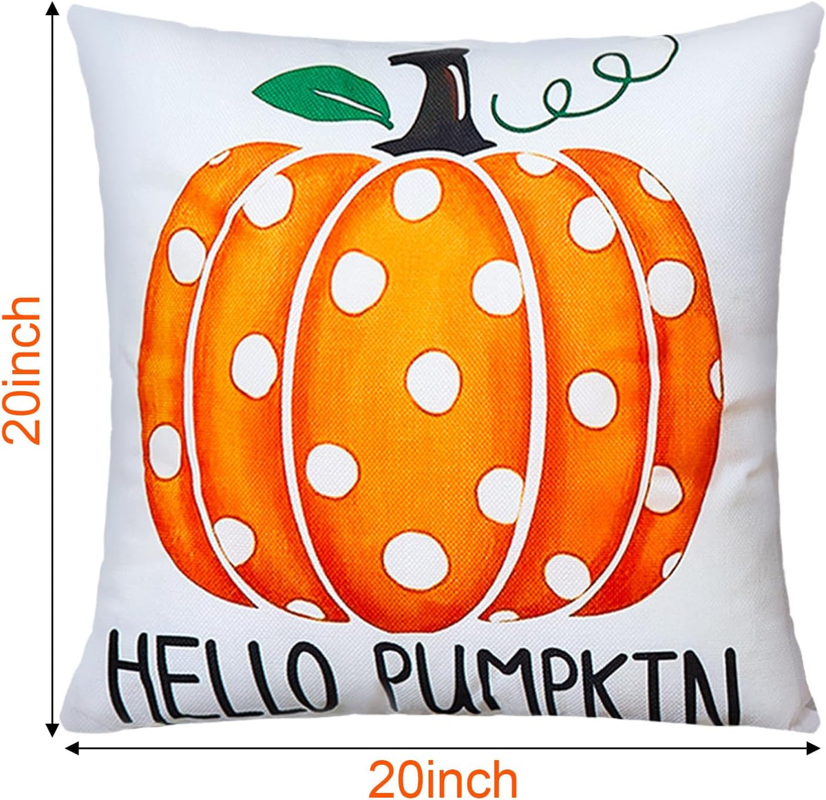 multiwins Fall Pillow Covers Pumpkin Polka Dot 20x20 4Pcs Double-Sided